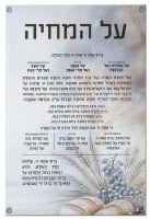 Vinyl Al Hamichya Wall Hanging Mural Sukkah Decoration Painted by Batya Hebrew Silver 10.5" x 18"