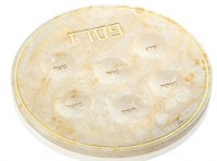 Resin Kaarah Seder Plate Marbelized Gold 13.75"