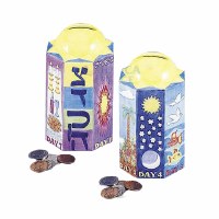 7 Days Of Creations Tzedakah Box, Ceramic