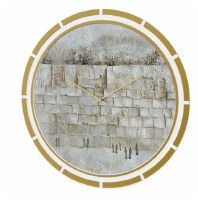 Lucite Wall Clock Leatherite Serene Kosel Design Gold 20"