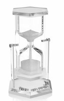 Glass 30 Minute Sand Timer v2 Turning Hourglass Style Silver 7.7"