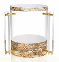 Lucite Round Washing Cup Cadence Design Gold 5.5"