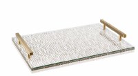 Additional picture of Lucite Challah Board Wave Design Gold Handles 11" x 16"