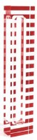 Lucite Mezuzah Case Stripe Design Red 15cm