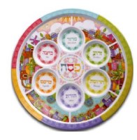 Round Melamine Seder Plate Jerusalem Design 12"