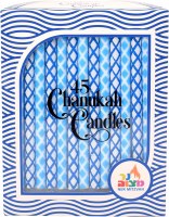 Chanukah Candles Diamond Design 45 Count Box Blue White