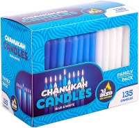 Chanukah Candles Blue and White Family Pack 135 Count
