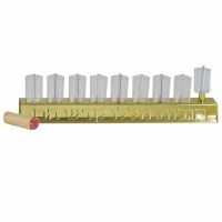 Travel Menorah Set Metal Base Plastic Cups Gold 12"