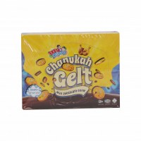 Milk Chocolate Chanukah Gelt in Net Bag Gold Wrapper 24 Count