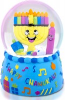 Musical Chanukah Snow Globe LED Color Changing Lights