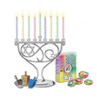 Additional picture of Silver Plated Candle Menorah Mini Set