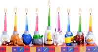 Resin Candle Menorah Hand Painted Pets Theme