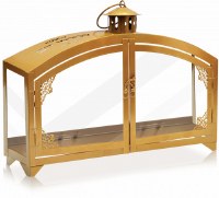 Glass Outdoor Menorah Display Box Gold 15" x 11"