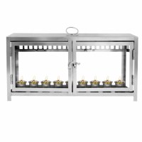 Menorah Glass Display Box with Oil Cups 13"