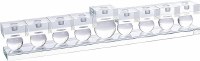 Crystal Menorah Strip Square Candle Holders Accent Crystal Balls on Mirror Rectangle Base