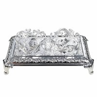 Additional picture of Silver Plated Raised Tealight Holder Intricate Design