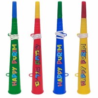 Purim Trumpet Large Size Assorted Colors Single Piece 14.25"