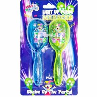 Light Up Purim Maracas 2 Pack Assorted Colors 5.25"