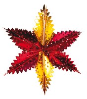 13" 6 SECTIONS RED & GOLD STAR Sukkah Decoration #3