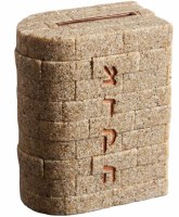 Additional picture of Resin Tzedakah Box Kosel Design Beige 5"