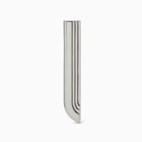 Silver Plated Mezuzah Case Engraved Lines Angled Rectangle Scalini Style Design Silver 12cm by Hazorfim
