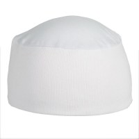 Sleeping Yarmulka Bakers Style Ribbed Design White