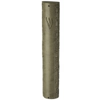 Polyresin Mezuzah Case Stone Jerusalem Design Grey 20cm