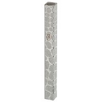 Aluminum Mezuzah Case Rectangle Bubbles Design Silver 15cm