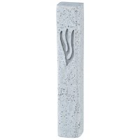 Polyresin Mezuzah Case Stone Look Design Gray 12cm