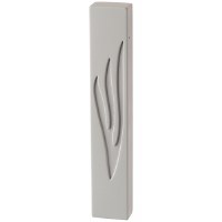 Polyresin Mezuzah Case Rectangle Shape Smooth Stone Look Gray 12cm