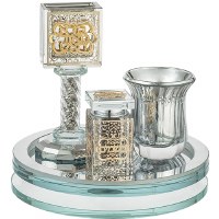 Crystal Havdallah Gold and Silver Plate Accent 4 Piece Set