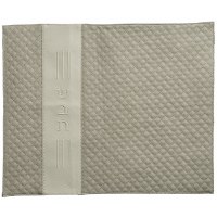 Faux Leather Challah Cover Quilted Design Vertical Stripe Beige 20" x 16"