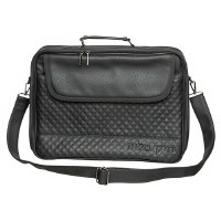 Tallis Bag Faux Leather Black Quilted Design Tote Bag with Handle and Carrying Strap 14" x 11"