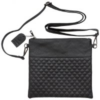 Tefillin Bag Faux Leather Quilted Design Detachable Strap Black