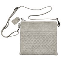 Tefillin Bag Faux Leather Quilted Design Detachable Strap Off White