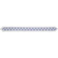 Atarah Blue Colored Stones Jagged Double Line Design 3.5"