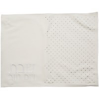 Faux Leather Challah Cover Crystal Dotted Design Silver 23.8" x 17.7''