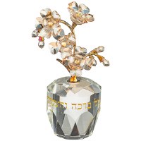 Crystal Miniature Tree of Blessings Silver Flowers 4"