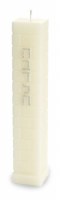 Havdallah Candle Rectangle Shaped Grid Lines White Silver 9.8"