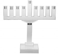 Crystal Candle Menorah Rectangle Shape on Rectangle Base 13"