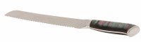 Challah Knife Steel Serrated Blade Brush Stroke Design Handle Purple Green 14"