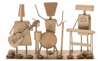 Metal Strip Candle Menorah Musical Orchestra Design Gold 12"