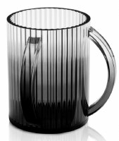 Lucite Wash Cup Ribbed Design Black 5"