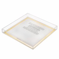 Lucite Havdalah Plate Traditional Style White 10"