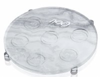 Lucite Seder Plate Agate Design Silver 13.75"