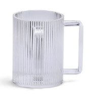 Lucite Round Wash Cup Stripe Design Clear 5"