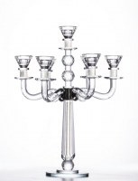 Crystal Candelabra 7 Branch Designed with Crushed Glass and Crystal Balls