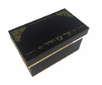 Lucite Esrog Box Black Floral Design