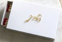 Lucite Match Box Holder White Hebrew Shabbos Logo Gold