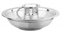 Stainless Steel Washing Cup and Bowl Set Intricate Design Silver 14.5"